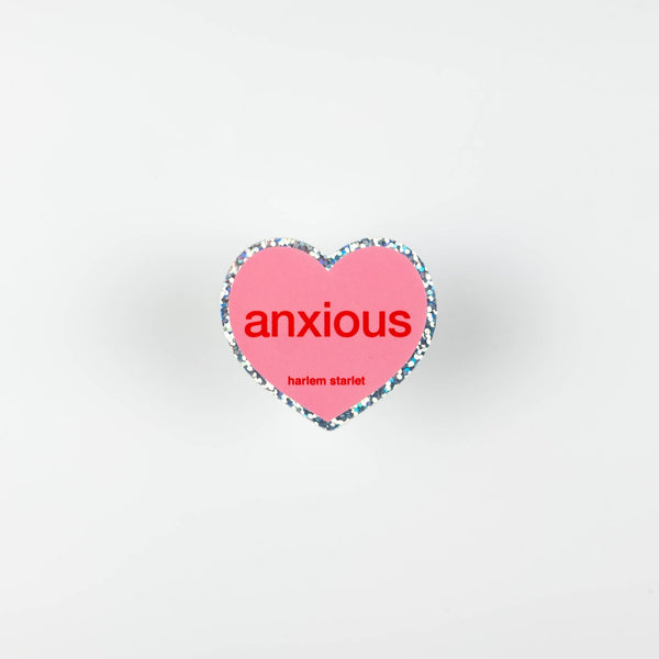Anxious Heart Holographic Glitter Sticker - Harlem Starlet