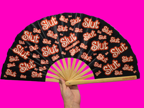Bamboo Clack Fan - Slut in Black - Harlem Starlet