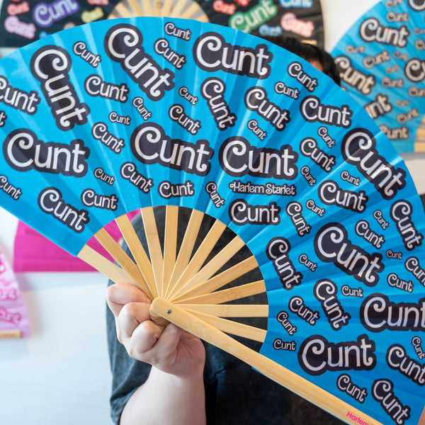 Cunt Bamboo Clack Fan – Blue - Harlem Starlet