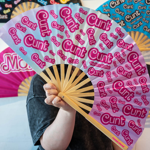 Cunt Bamboo Clack Fan – Pastel - Harlem Starlet