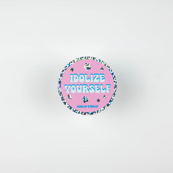 Idolize Yourself Round Holographic Glitter Sticker - Harlem Starlet