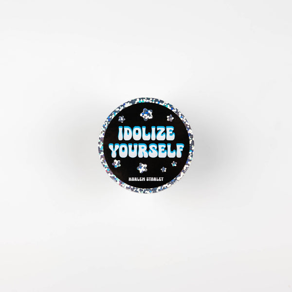 Idolize Yourself Round Holographic Glitter Sticker - Harlem Starlet