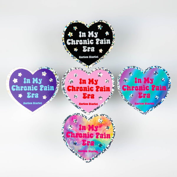 In My Chronic Pain Era Heart Holographic Glitter Sticker - Harlem Starlet
