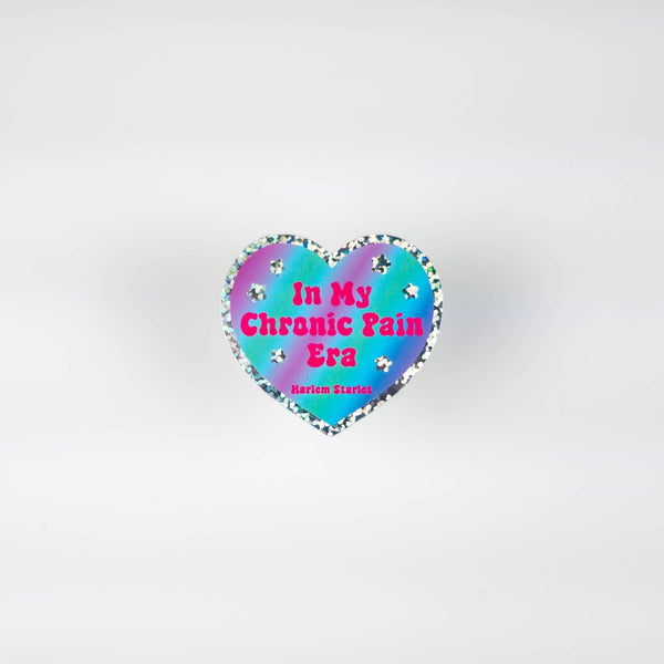 In My Chronic Pain Era Heart Holographic Glitter Sticker - Harlem Starlet