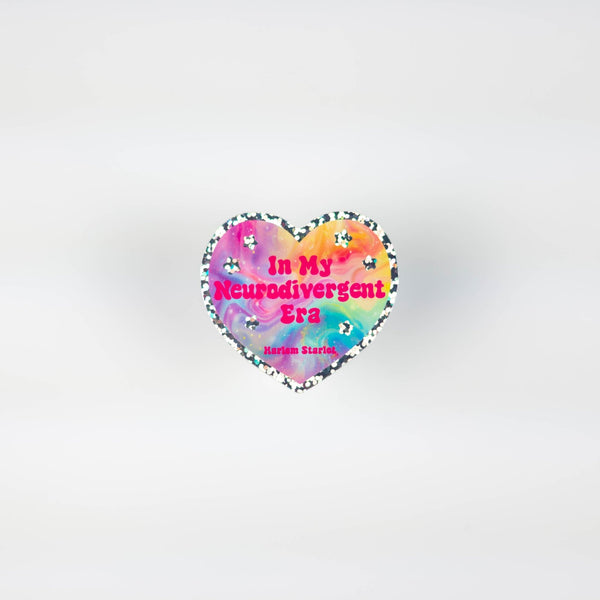 In My Neurodivergent Era Heart Holographic Glitter Sticker - Harlem Starlet