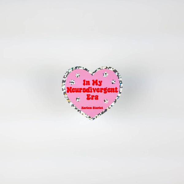 In My Neurodivergent Era Heart Holographic Glitter Sticker - Harlem Starlet
