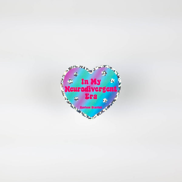 In My Neurodivergent Era Heart Holographic Glitter Sticker - Harlem Starlet