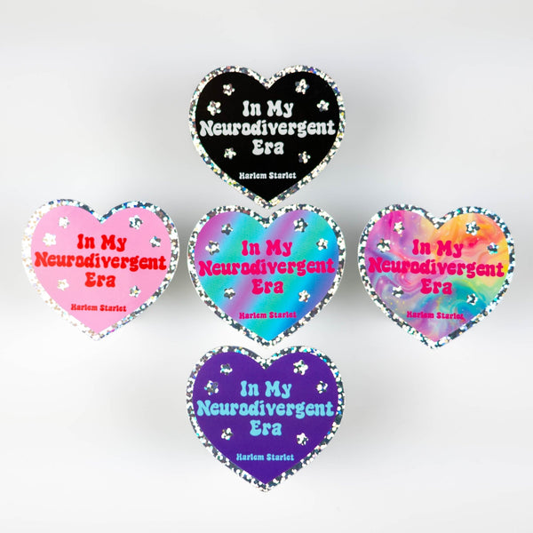 In My Neurodivergent Era Heart Holographic Glitter Sticker - Harlem Starlet