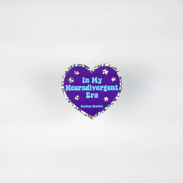 In My Neurodivergent Era Heart Holographic Glitter Sticker - Harlem Starlet