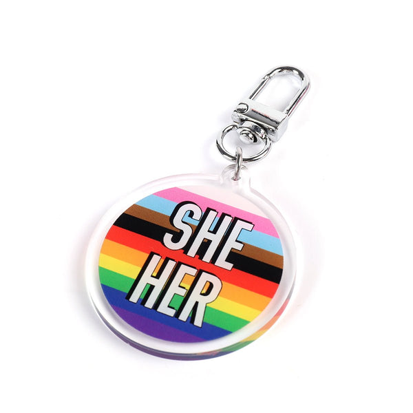 Keyring - Progress Flag w She Her - Harlem Starlet