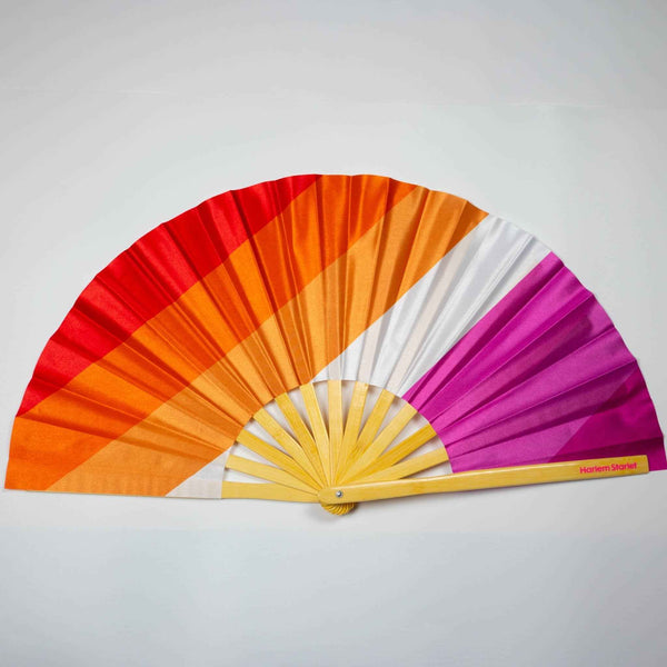 Lesbian Pride Flag Bamboo Clack Fan
