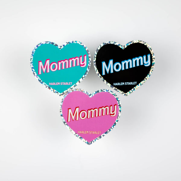 Mommy Heart Holographic Glitter Sticker - Harlem Starlet