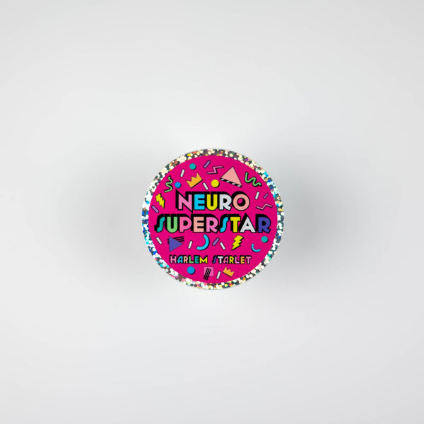 Neuro Superstar Round Holographic Glitter Sticker - Harlem Starlet