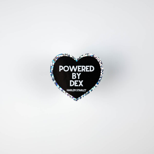 Powered By Dex Heart Holographic Glitter Sticker - Harlem Starlet