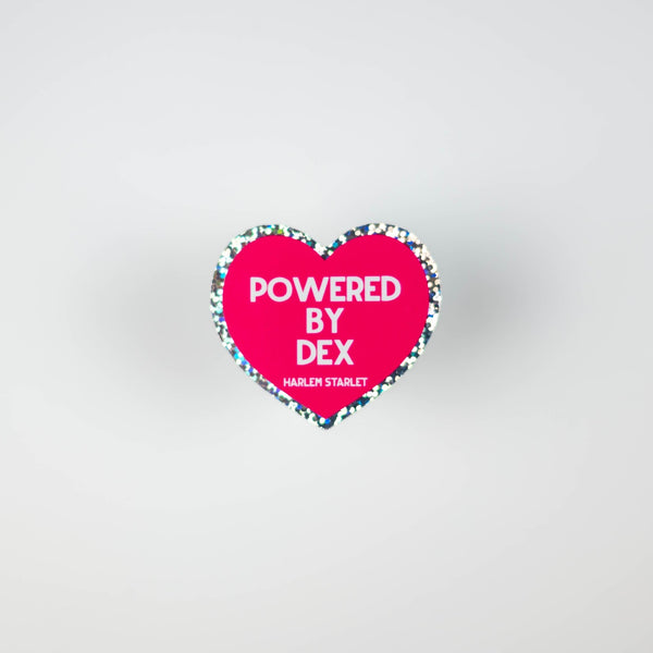 Powered By Dex Heart Holographic Glitter Sticker - Harlem Starlet