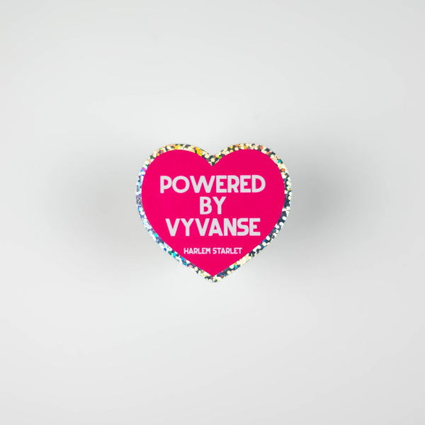 Powered By Vyvanse Heart Holographic Glitter Sticker - Harlem Starlet