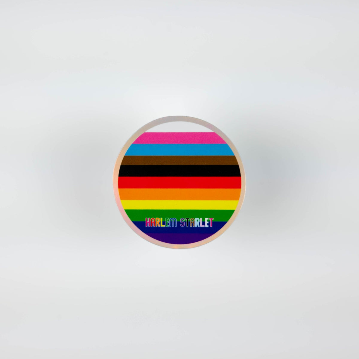 Progress Flag Round Holographic Glitter Sticker - Harlem Starlet