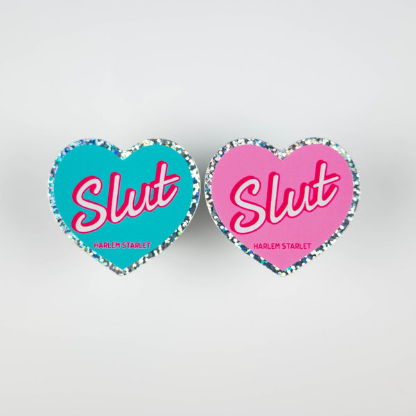 Slut Heart Holographic Glitter Sticker - Harlem Starlet