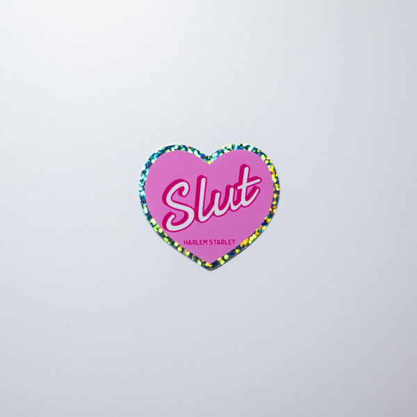 Slut Heart Holographic Glitter Sticker - Harlem Starlet
