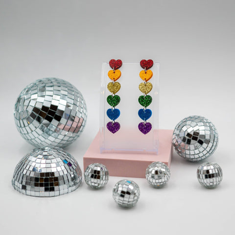 Glitter Heart Chain Queerings - Pride Flag - Small - Harlem Starlet