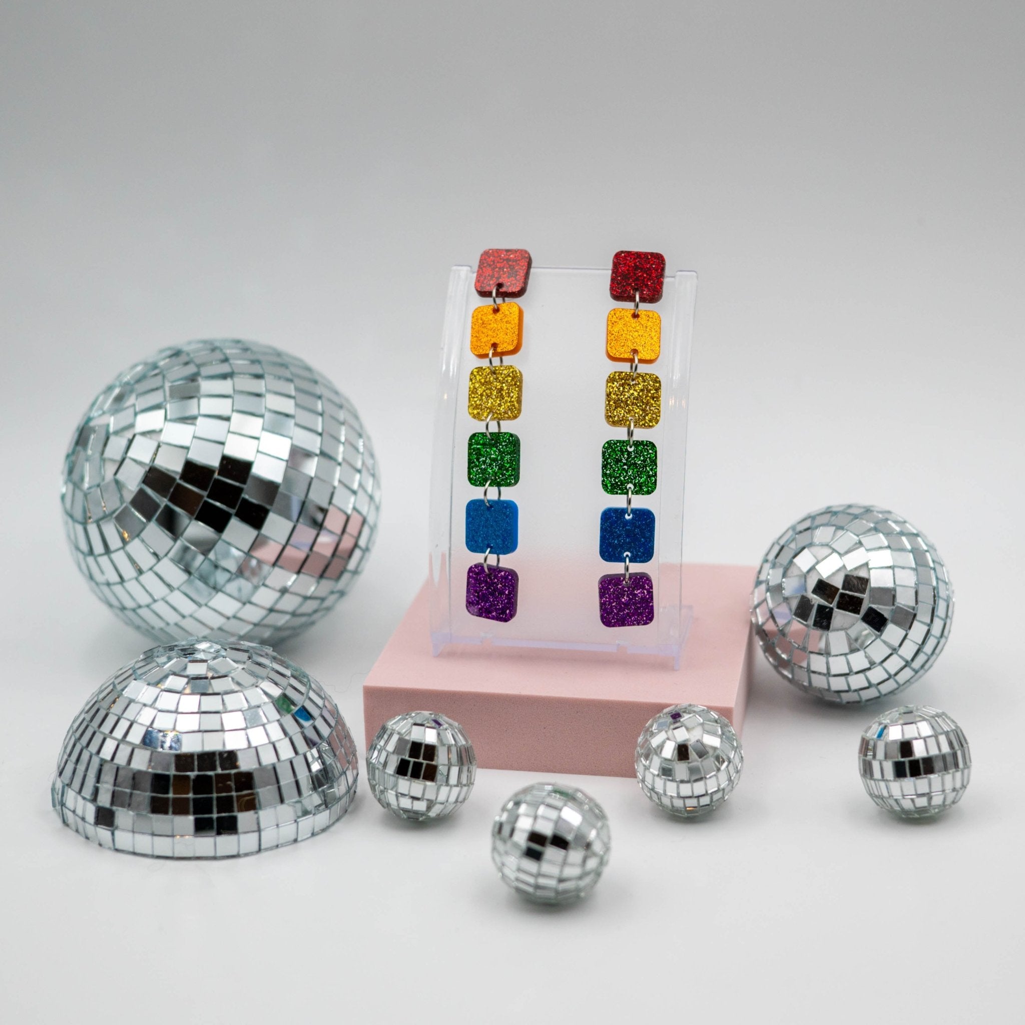 Glitter Square Chain Queerings - Pride Flag **check measurements** - Harlem Starlet