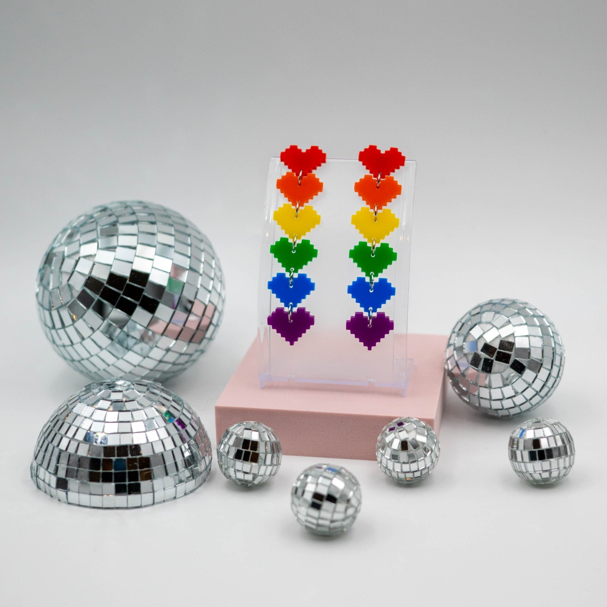 Plain 8-Bit Heart Chain Queerings - Pride Flag - Small **check sizes** - Harlem Starlet