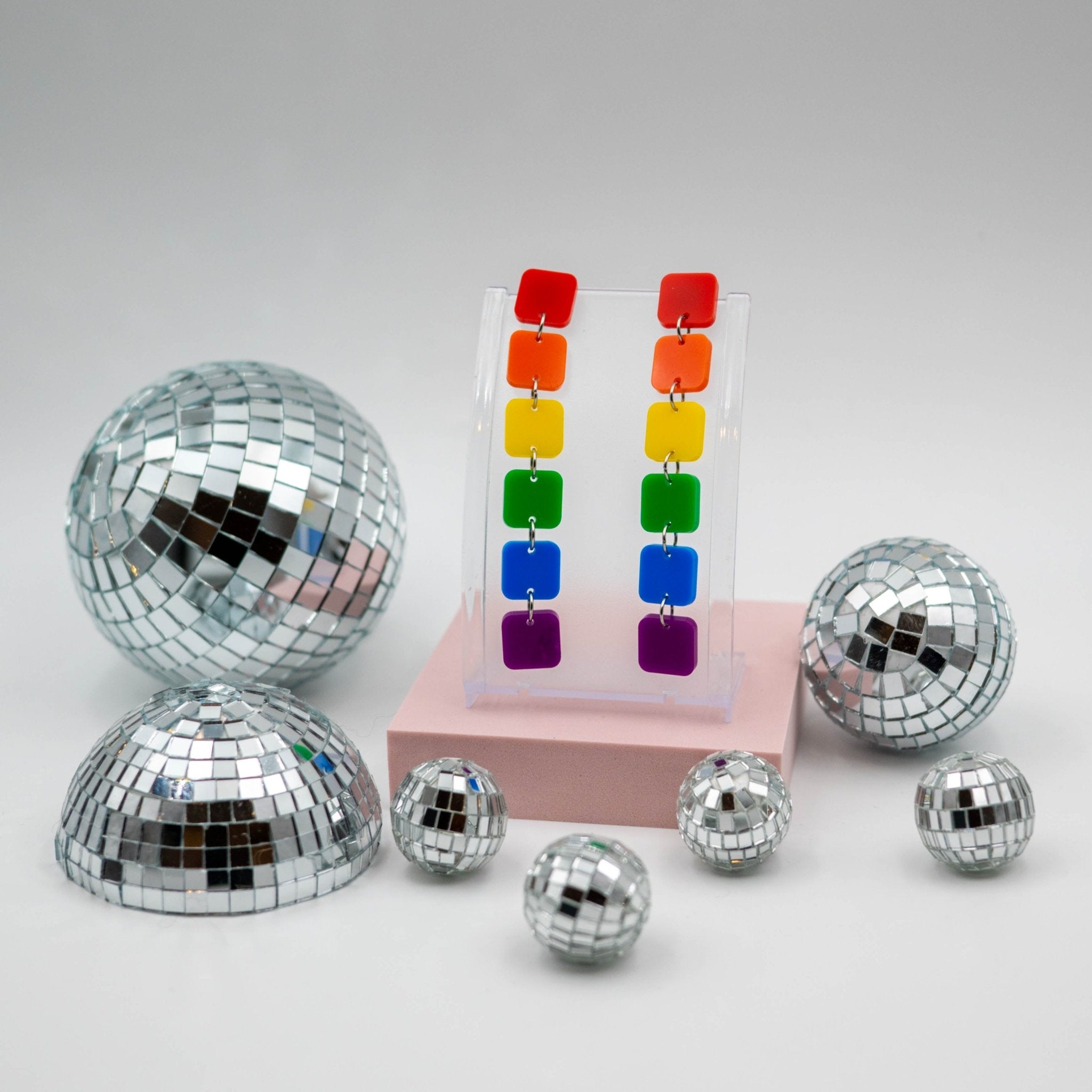 Plain Square Chain Queerings - Pride Flag **check measurements** - Harlem Starlet