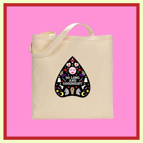 Tote Bag - So Long and Goodnight Planchette in Black / Colour - Harlem Starlet